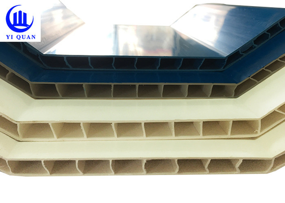 Heat Insulation PVC 3 Layers Twin Wall Roofing Sheets For Factory Hollow Roofing Tile